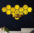 Hexagon Style Acrylic Mirror - Modern Home Decoration [13 pieces]